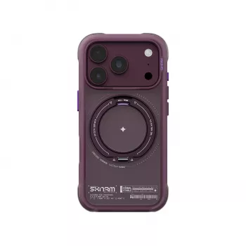 Skinarma Atlas futrola s MagSafe i rotirajućim stalkom za iPhone 18 Pro / 17 Pro, bordo