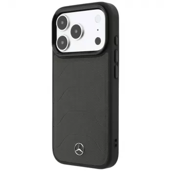 Mercedes Leather Mesh with Bow Line MagSafe futrola za iPhone 18 Pro / 17 Pro, antracit
