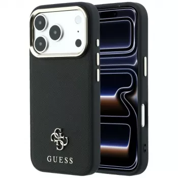 Guess Saffiano Small 4G & Classic Logo MagSafe futrola za iPhone 18 Pro / 17 Pro, crna