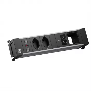 Bachmann POWER FRAME M ugradbena utična letvica, 2x T13, 1x USB C/C 65 W, 1x CM