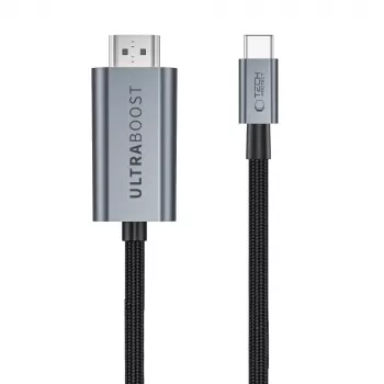 Tech-Protect Ultraboost USB-C na HDMI 2.1 kabel, 8K 60 Hz, 300 cm, sivi (Iron Grey)