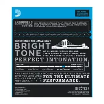 D'Addario EXL125 XL Nickel Round Wound electric guitar strings, 9-46