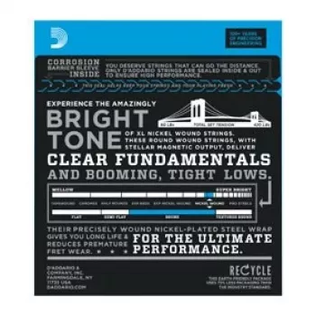 D'Addario EXL165 bass guitar strings, Regular Light 45–105