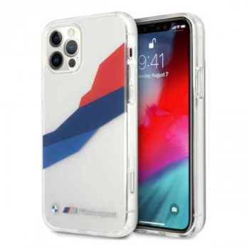 BMW BMHCP12LSKTGT Motorsport Tricolor Hardcase za Apple iPhone 12 Pro Max, prozirna