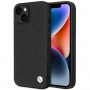 BMW BMHCP14S22RQDK Leather Quilted Hardcase za iPhone 14 6,1 inch, crna