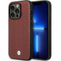 BMW BMHCP14L22RFGR Leather Diamond Pattern Hardcase za iPhone 14 Pro 6,1 inch, bordo crvena