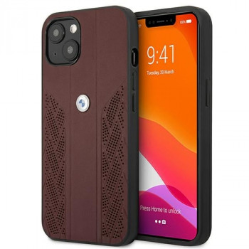 BMW BMHCP13MRSPPR Apple iPhone 13 tvrda futrola Leather Curve Perforate, crvena