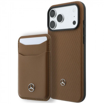Mercedes-Benz Grill Pattern kožna MagSafe futrola i set s futrolom za kartice za Apple iPhone 18 Pro Max / 17 Pro Max, camel boja