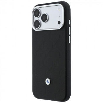 BMW Quilted Pattern Metal Logo futrola i set s novčanikom za Apple iPhone 18 Pro / 17 Pro, crna