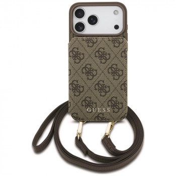 Guess 4G Cardslots & Magnetic Closure Crossbody futrola za Apple iPhone 18 Pro / 17 Pro, smeđa