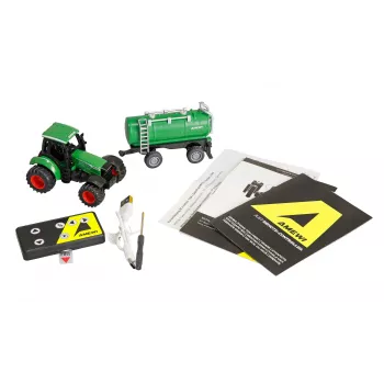 Amewi metalni traktor s cisternom, 1:64, RTR, zeleni