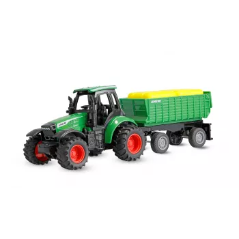 Amewi metalni traktor s prikolicom, 1:64, RTR, zeleni
