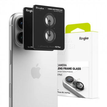 Ringke zaštita okvira kamere za Apple iPhone 16 / 16 Plus, crna (2 kom.)