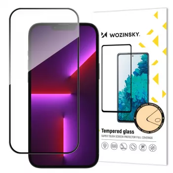 Wozinsky Full Glue Case Friendly kaljeno staklo s okvirom za iPhone 15 Pro Max, crno