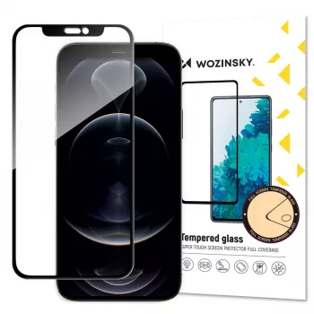 Wozinsky Super Tough Full Glue kaljeno staklo s Case Friendly okvirom za iPhone 14 Plus / 13 Pro Max, crno