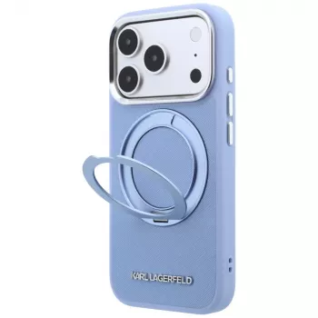 Karl Lagerfeld Ring Stand 360 Saffiano Classic Logo MagSafe maska za Apple iPhone 18 Pro Max / 17 Pro Max, svijetloplava (KF003176)