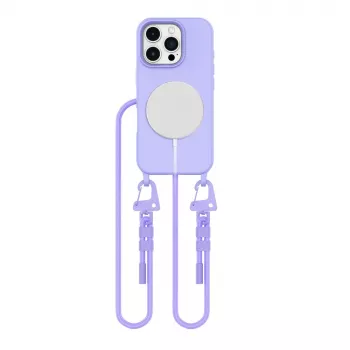 Tech-Protect Magnecklace MagSafe maska s lančićem za Apple iPhone 16 Pro, ljubičasta