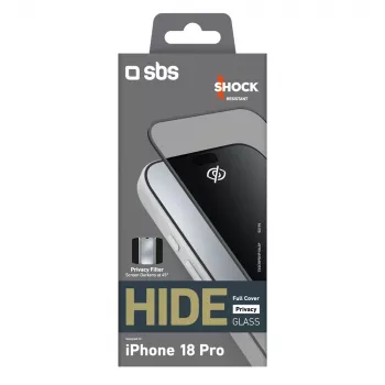 SBS Hide Full Cover zaštitno staklo za privatnost za iPhone 18 Pro, 0,33 mm