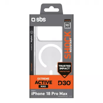 SBS D3O Active maska za iPhone 18 Pro Max / 17 Pro Max, kompatibilna s MagSafe, prozirna