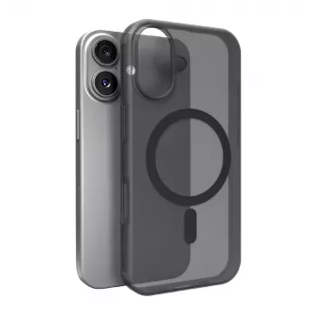 Puro Daylight silikonska futrola kompatibilna s MagSafe za iPhone 17, Translucent Black