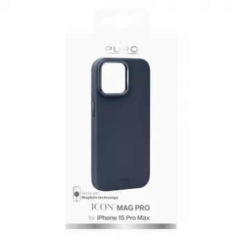 Puro Icon Mag Pro MagSafe silikonska maska za Apple iPhone 15 Pro Max, Dark Blue