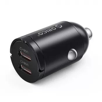 Orico MiniRing MR-30-2C 30W 2x USB-C auto punjač, crni