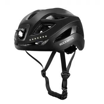 Rockbros ZK-077 biciklistička kaciga s integriranim višesmjernim osvjetljenjem 57–61 cm, crna