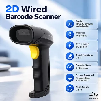 Qoltec Precision čitač barkoda 1D 2D, QR, EAN, USB