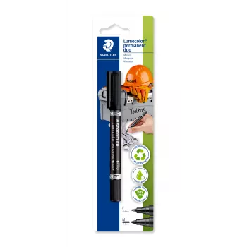 STAEDTLER Lumocolor duo permanentni DIY marker, 2 vrha, 0,6 mm / 1,5 mm, blister (348-9 BK-1)