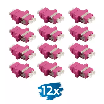 LogiLink FA02LC8 optički adapter LC dupleks, 12 komada, s prirubnicom, ljubičasti