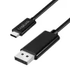 LogiLink CUA0120 USB 3.2 Gen2 Type-C cable, C/M to DP/M, bi-di, 8K/60 Hz, metal, black, 1.8 m