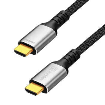 LogiLink CH0126 HDMI kabel, A/M na A/M, 8K/60 Hz, 48 Gbps, metal, najlon, crno-sivi, 10 m