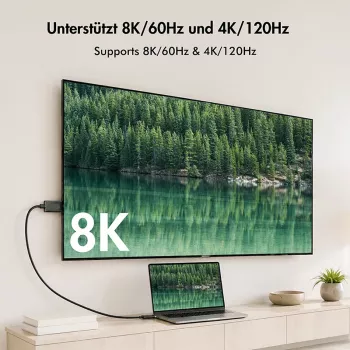 Logilink CUA0131 USB 3.2 Gen2 Type-C kabel, C/M na DP/M, 8K/60 Hz, najlon, metal, crni, 2 m