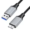 Logilink CU0291 USB 3.0 kabel, A/M na Micro-USB/M, 5 Gbps, najlon, metal, crno-srebrni, 2 m