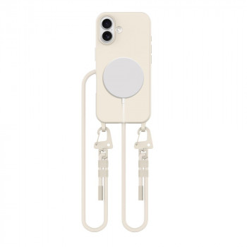 Tech-Protect MagNecklace MagSafe futrola s remenom za nošenje za Apple iPhone 16, bež
