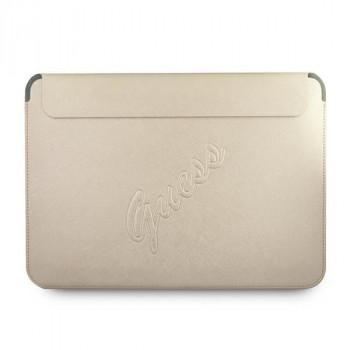 Guess GUCS13PUSASLG Saffiano Script futrola za prijenosno računalo 13 inch, zlatna